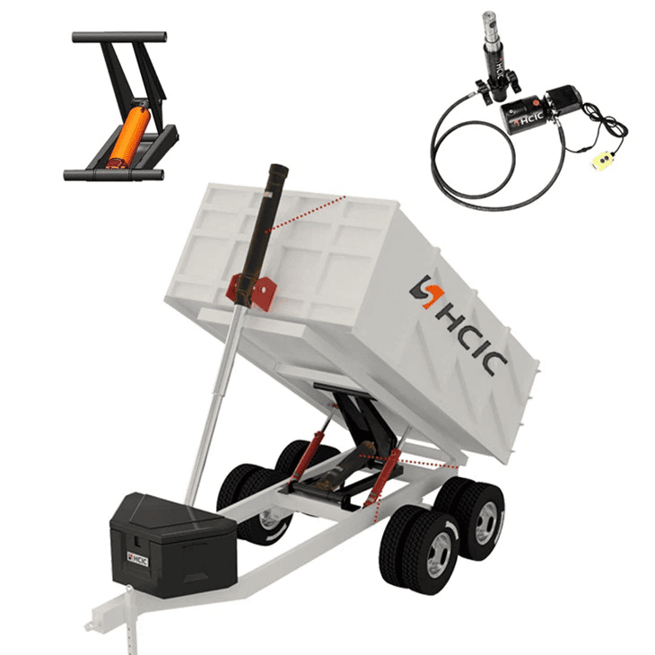 أسطوانة الزيت الهيدروليكي ذات الضغط العالي HSG ذات الأطنان الكبيرة لمقطورة التفريغ